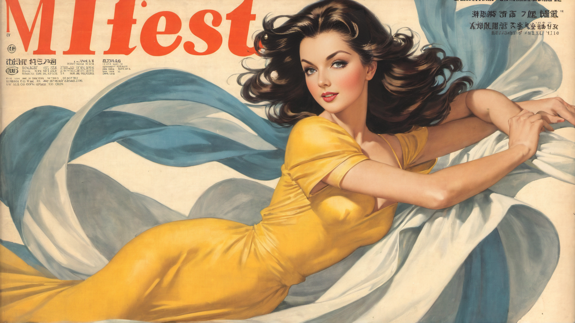 AI generated wallpaper featuring woman, dress, fabric