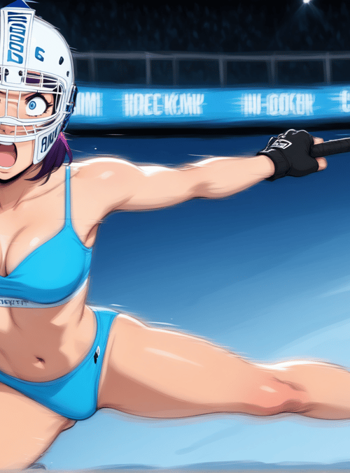 figure, hockey, athlete, skater, helmet, bikini, ice, stadium