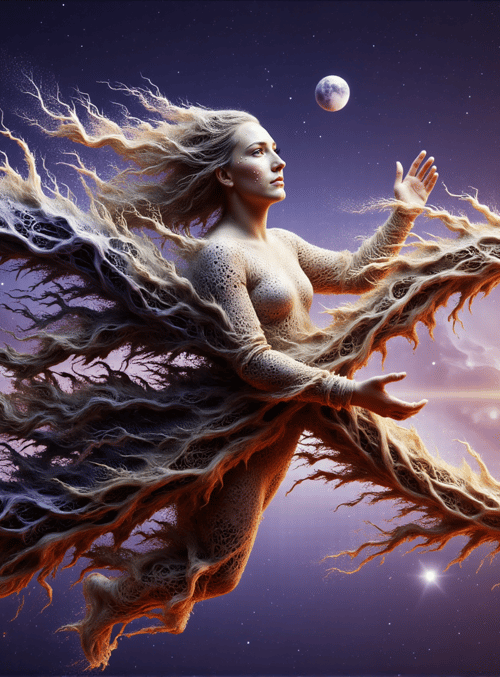 woman, hair, universe