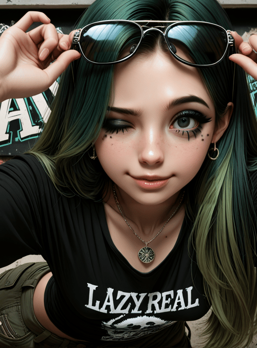 woman, sunglasses, tattoo, bracelet, t-shirt, chain, henna, hair, graffiti, glasses