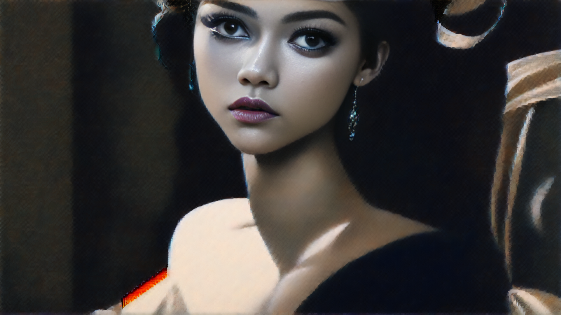 AI generated wallpaper featuring woman, portrait, elegant