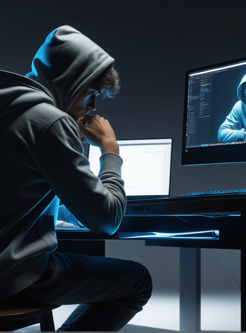 hacker, computer, monitor