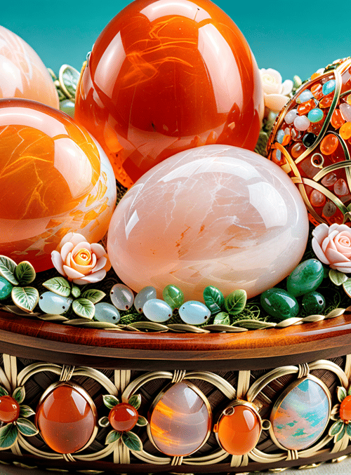eggs, basket, jewelry