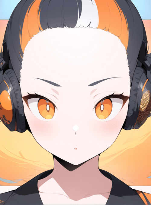 anime, girl, headphones
