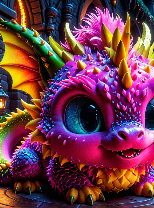 dragon, fruit, castle