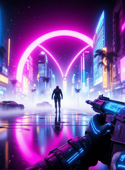 gun, city, person