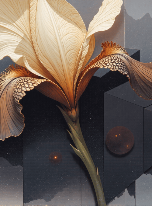iris, flower, cube, sphere