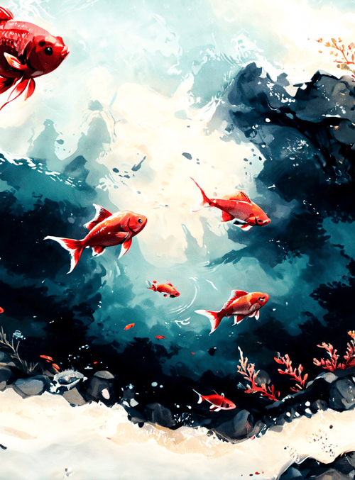 fish, rock, coral
