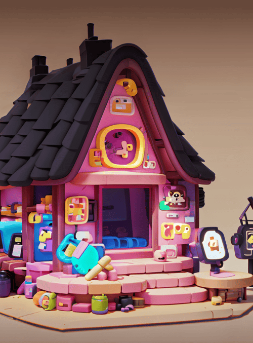 house, girl, toys