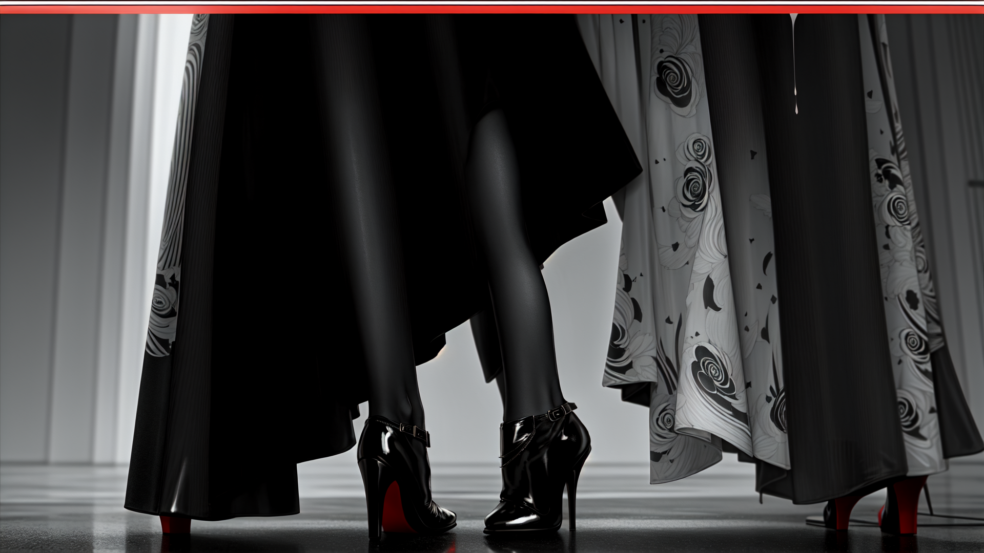 AI generated wallpaper featuring woman, heels, dress