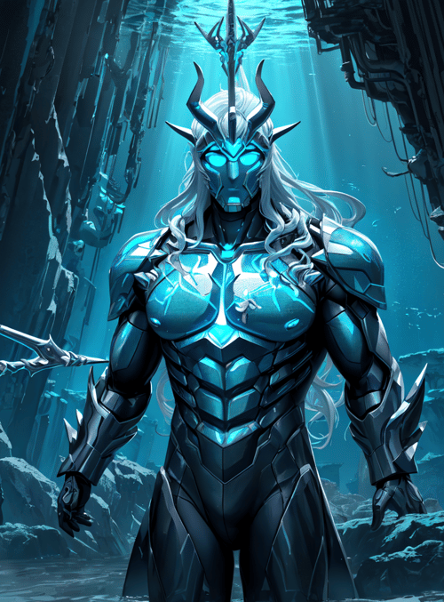 cyborg, warrior, underwater