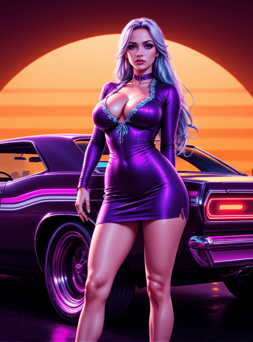 woman, car