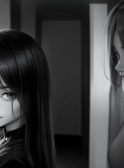 woman, mirror, reflection
