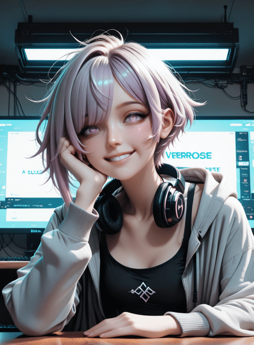 gamer, monitor, energy drink, headphone, computer, can, plant