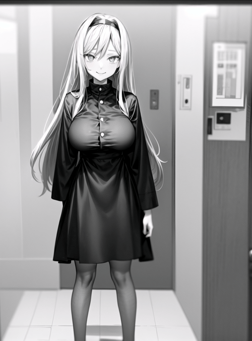 anime girl, nurse, corridor