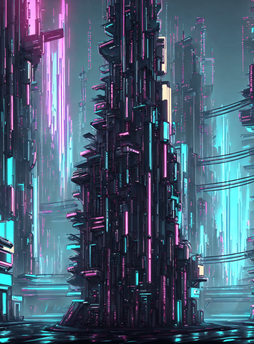 city, buildings, neon