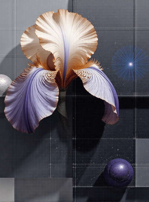 iris, spheres, grid, starburst