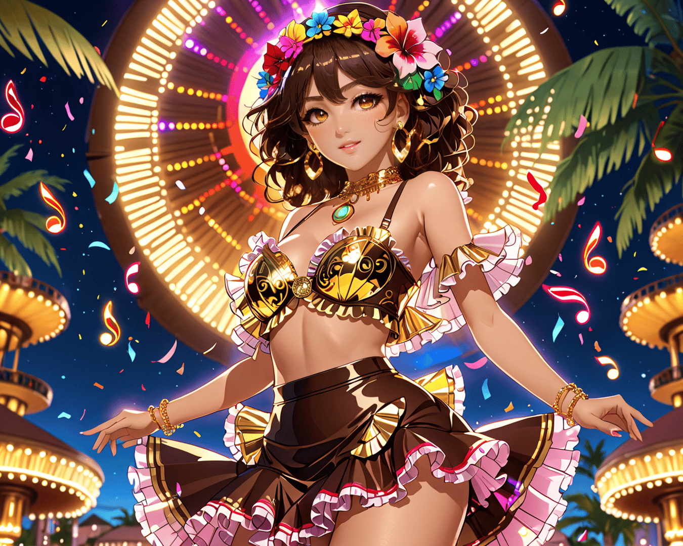 AI generated wallpaper featuring woman, samba dancer, festival