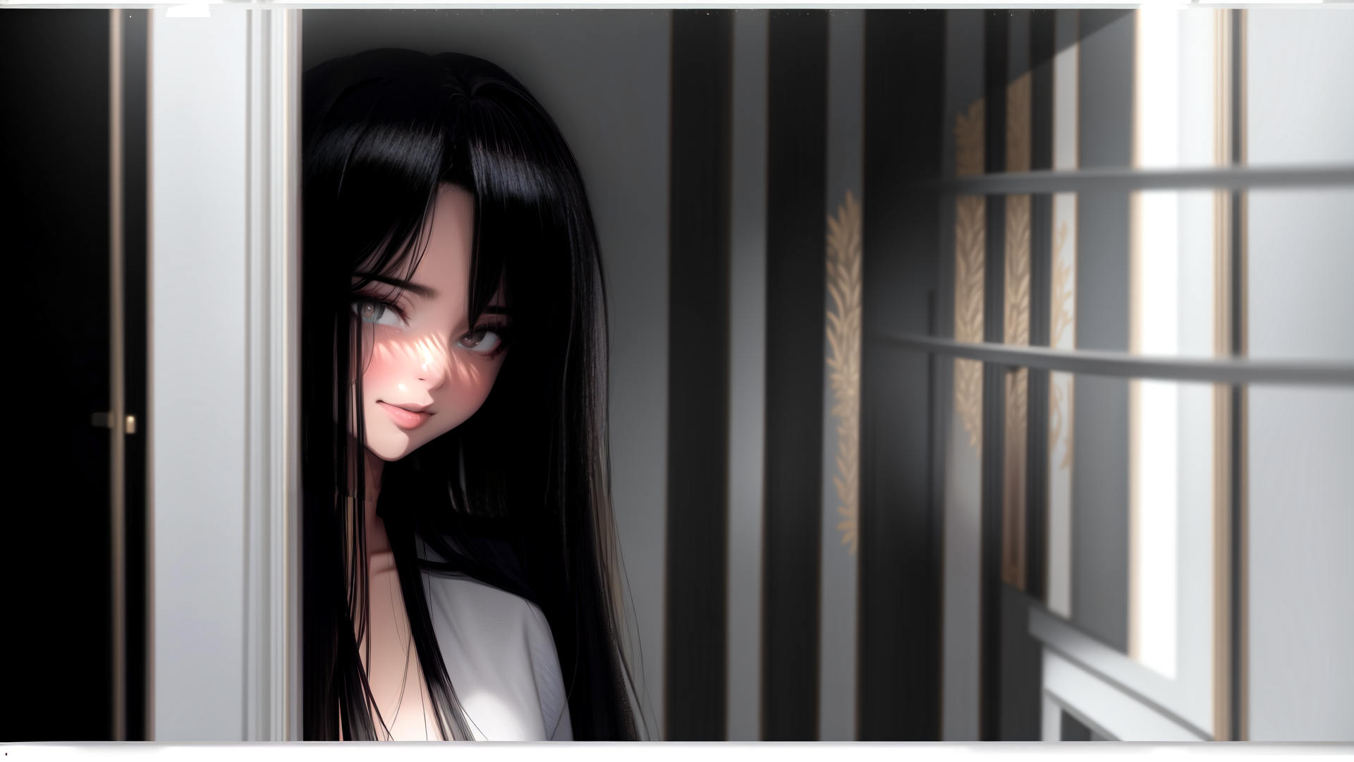 AI generated wallpaper featuring girl, anime, portrait
