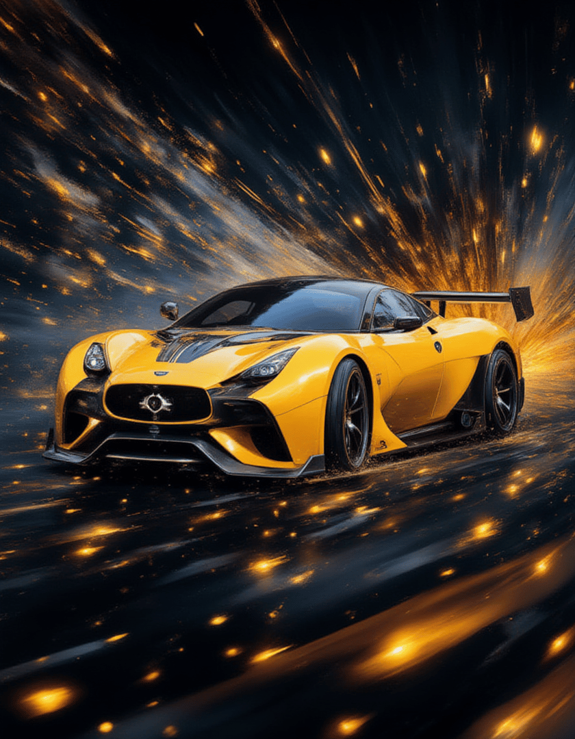 AI generated wallpaper featuring sports car, supercar, racing car, automobile, vehicle, car, race car, luxury car