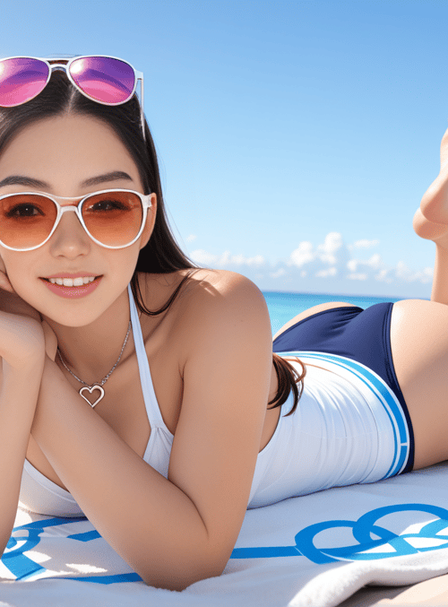 woman, beach, swimsuit