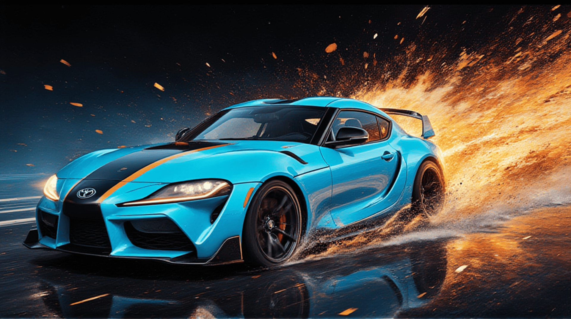 AI generated wallpaper featuring sports car, supercar, toyota, racing car, drift car