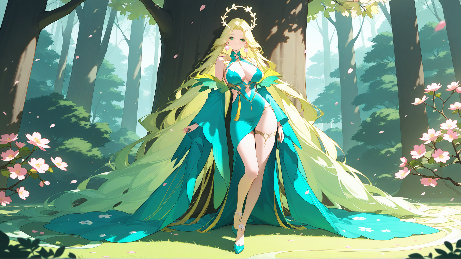 AI generated wallpaper featuring goddess, fairy, woman