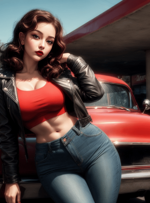 woman, car