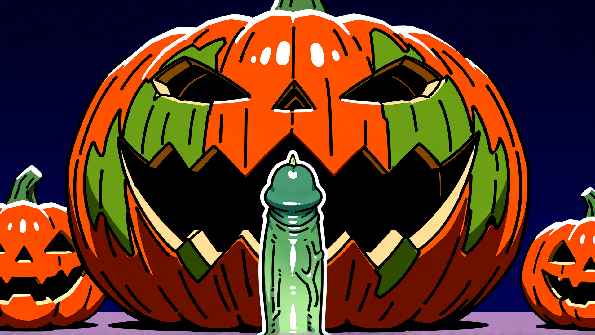 AI generated wallpaper featuring pumpkin, jack-o'-lantern, candle, halloween