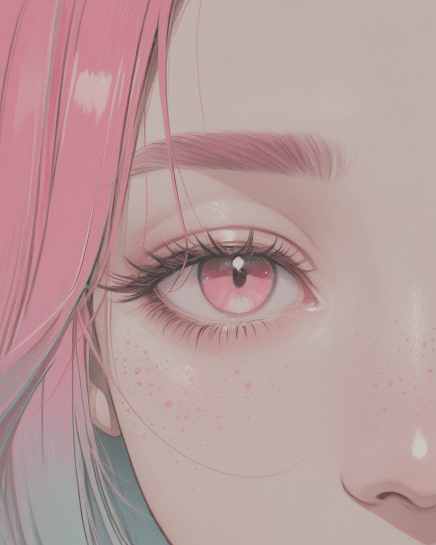 AI generated wallpaper featuring eye, hair, face, teardrop