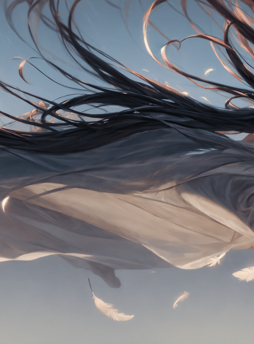 woman, feathers, dress