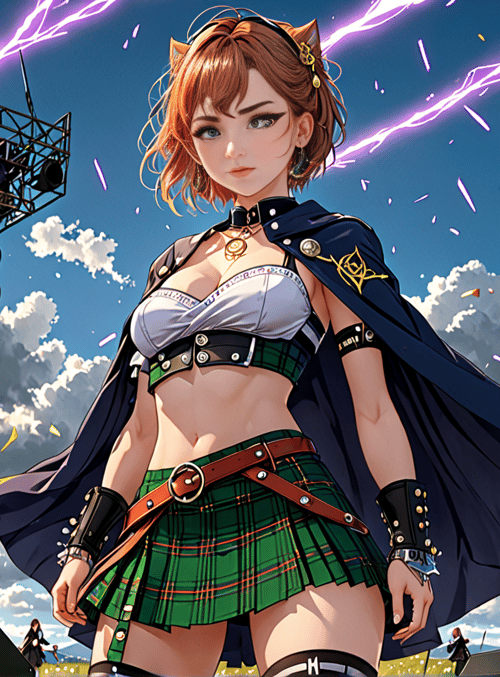 woman, stage, kilt