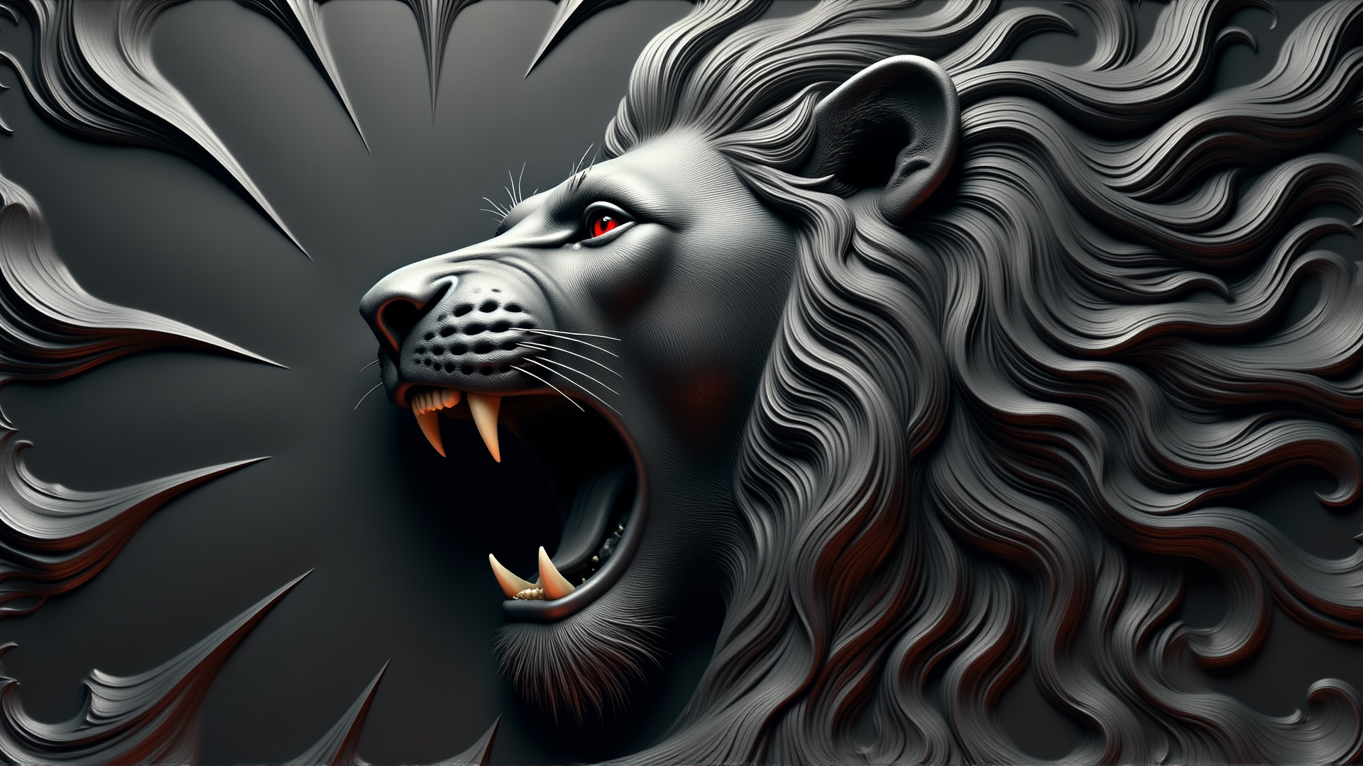 AI generated wallpaper featuring lion, leopard, animal