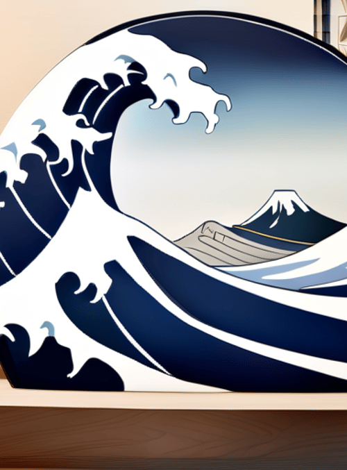 wave, mountain, cup