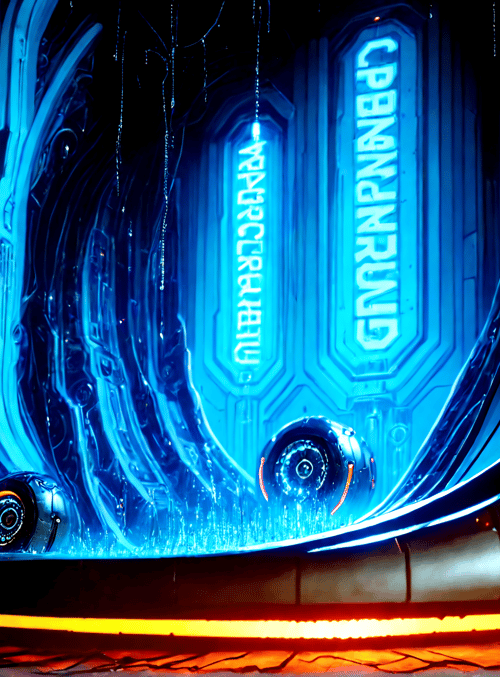 portal, hologram, neon, interface, circular, tech, gears, lens, console, circuit