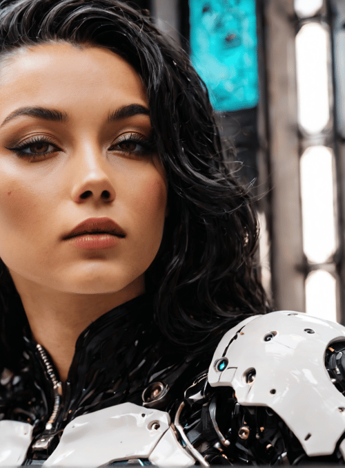 woman, robot, cyberpunk