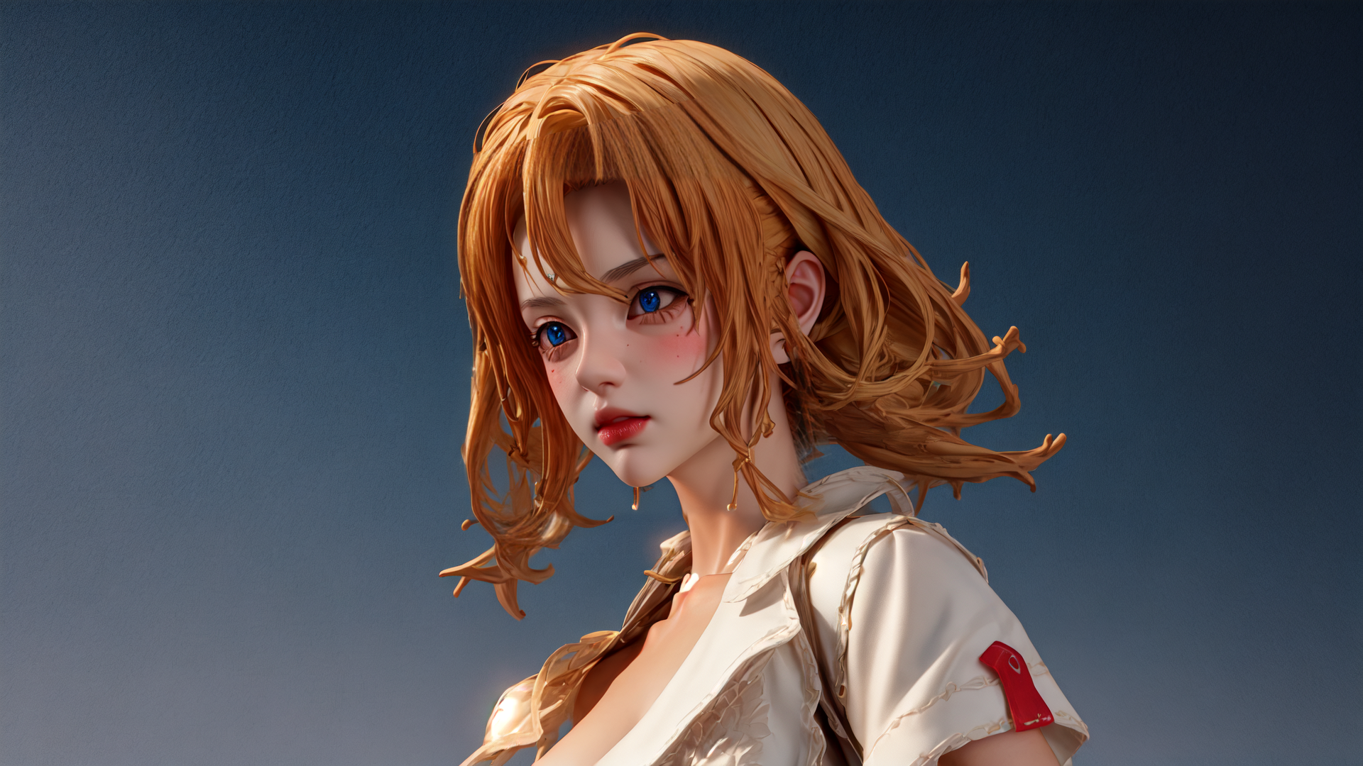 AI generated wallpaper featuring girl, character, anime