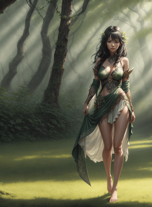 woman, forest, nature