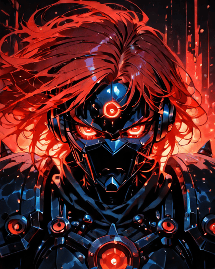 AI generated wallpaper featuring robot, cyborg, character
