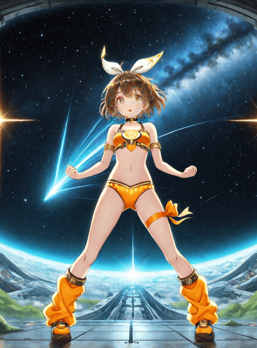 anime girl, space, spaceship, alien, futuristic