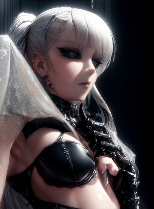 woman, veil, gloves