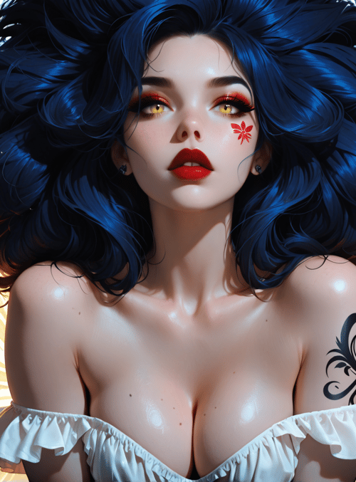 fairy, woman, wings, hair, tattoo