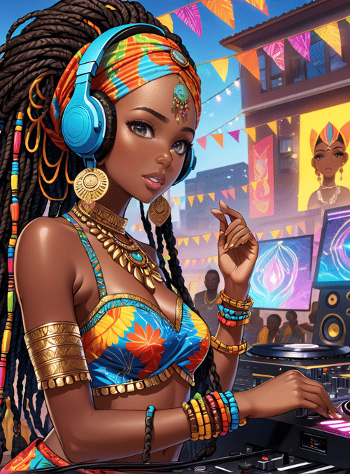 dj, woman, party