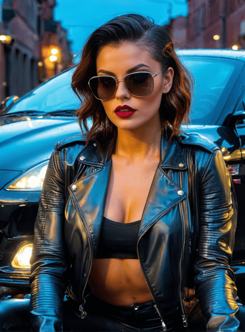 woman, car