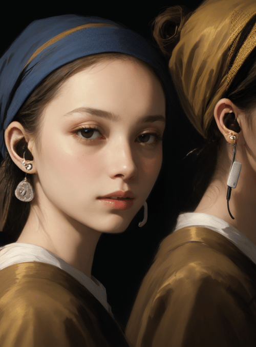 women, portrait, earphones