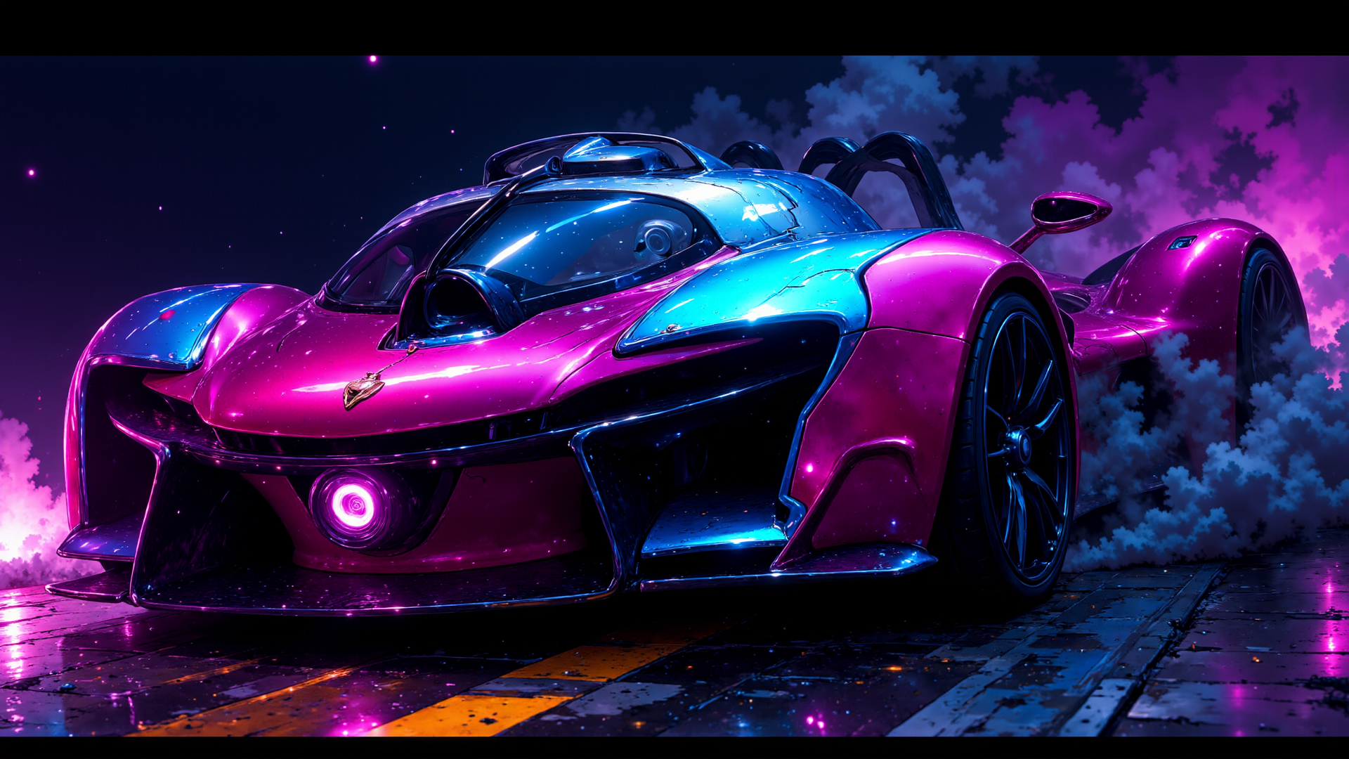 AI generated wallpaper featuring sports car, supercar, race car