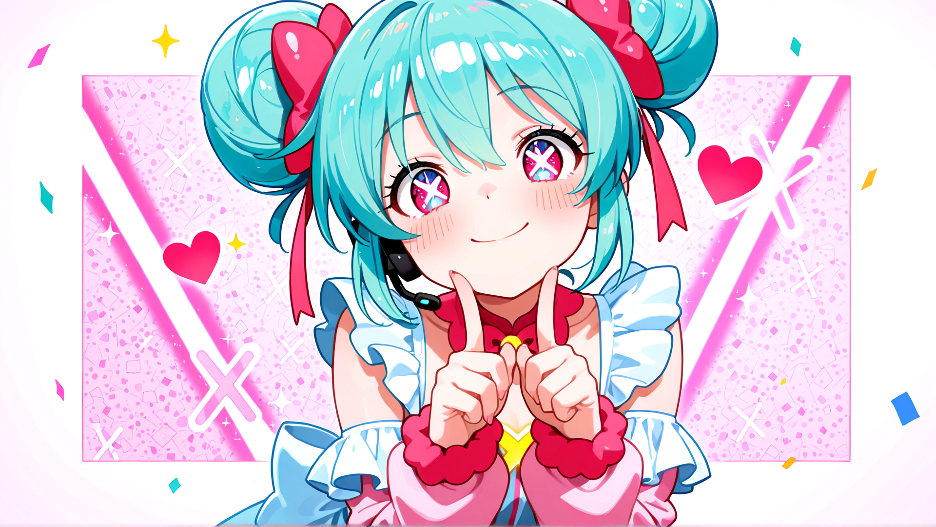 AI generated wallpaper featuring anime girl, gamer, mascot, character