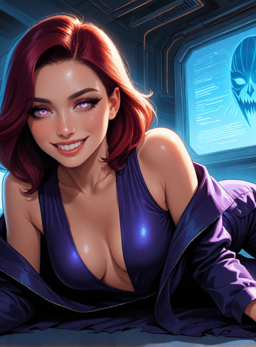 woman, spaceship, screen