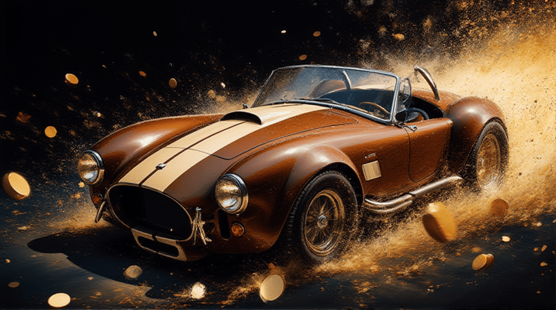 AI generated wallpaper featuring car, convertible, vintage, sports car, classic car, automobile, vehicle, racer, sports vehicle, roadster