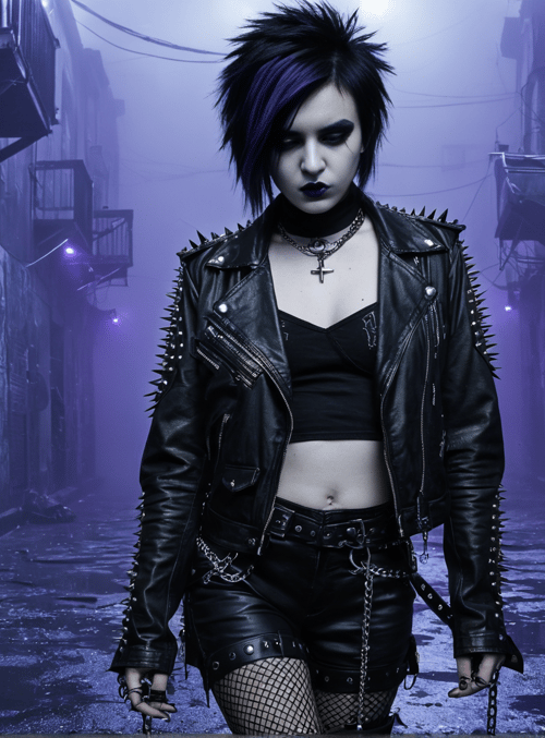 person, punk, alley